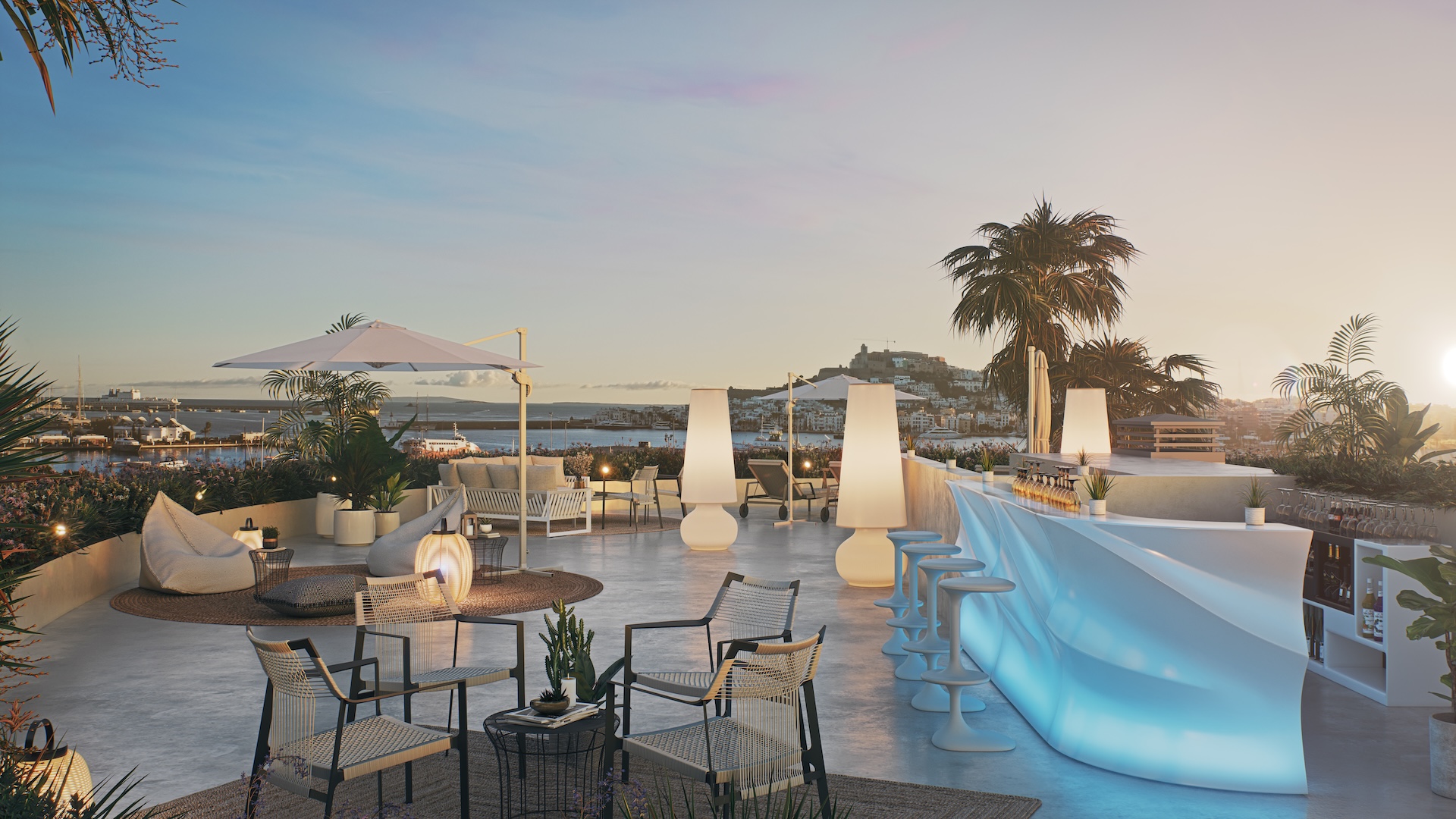 Resa Estates luxury penthouse marina botafoch terrace night.jpg